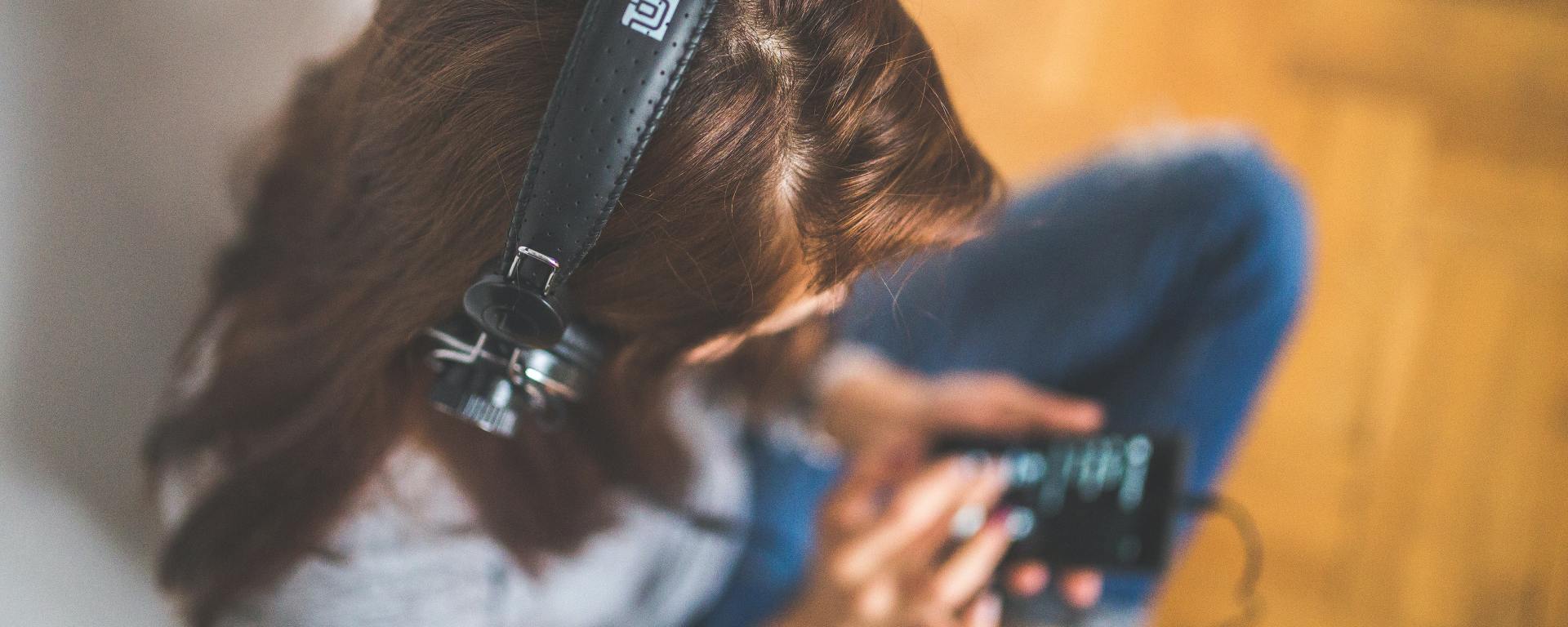 listening to a podcast