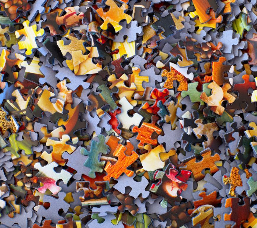 pile of colorful puzzle pieces