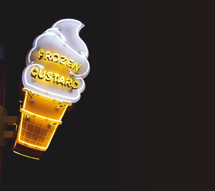 neon frozen custard sign